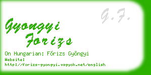 gyongyi forizs business card