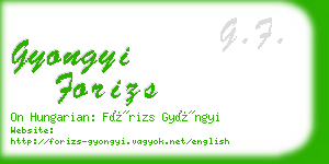 gyongyi forizs business card